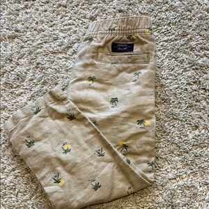 Janie and Jack Beige Pants with Floral Accents